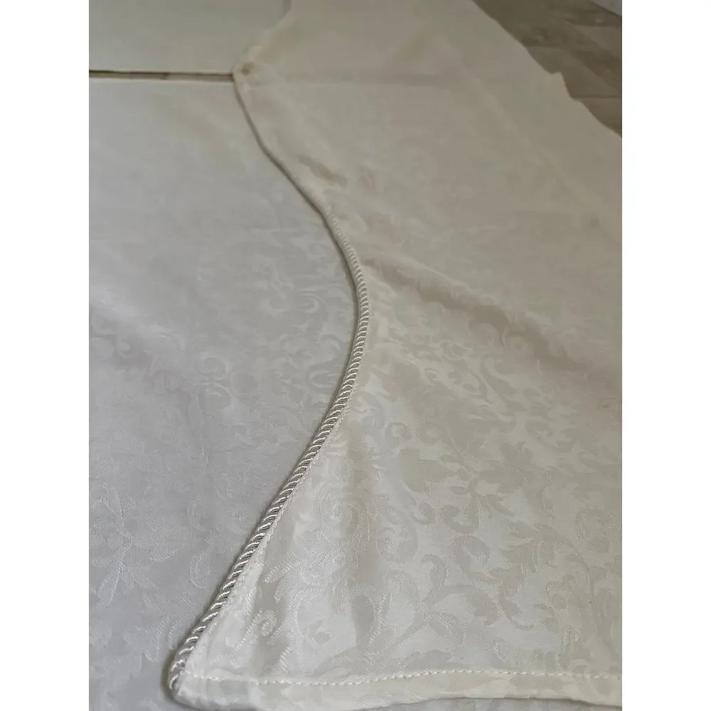 Better Homes & Gardens Cream Damask Curtain Panels Set with Matching Valance
